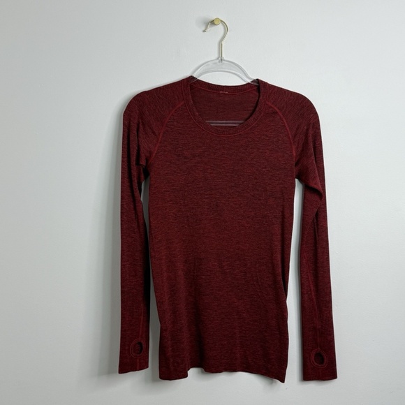 Lululemon Long Sleeve Swiftly Tech Women's Sz 6 Heathered Red Running Gym Yoga - Picture 2 of 13